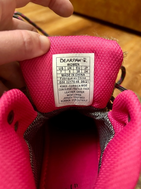 GUC BEARPAW Women's Corsica Wide Mid-Cut Hiking Boots 4390X Taupe/Pink Size 7 - Picture 12 of 12